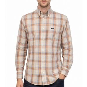 FACONNABLE Shirt Men M Classic fit Multicolor Plaid Check Button down L/S